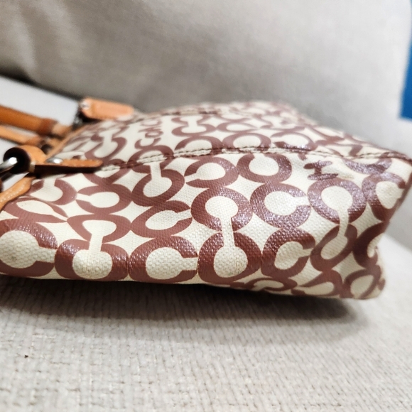 Rare Coach Leah Op Art Coated Canvas Handbag Purse - Picture 6 of 11